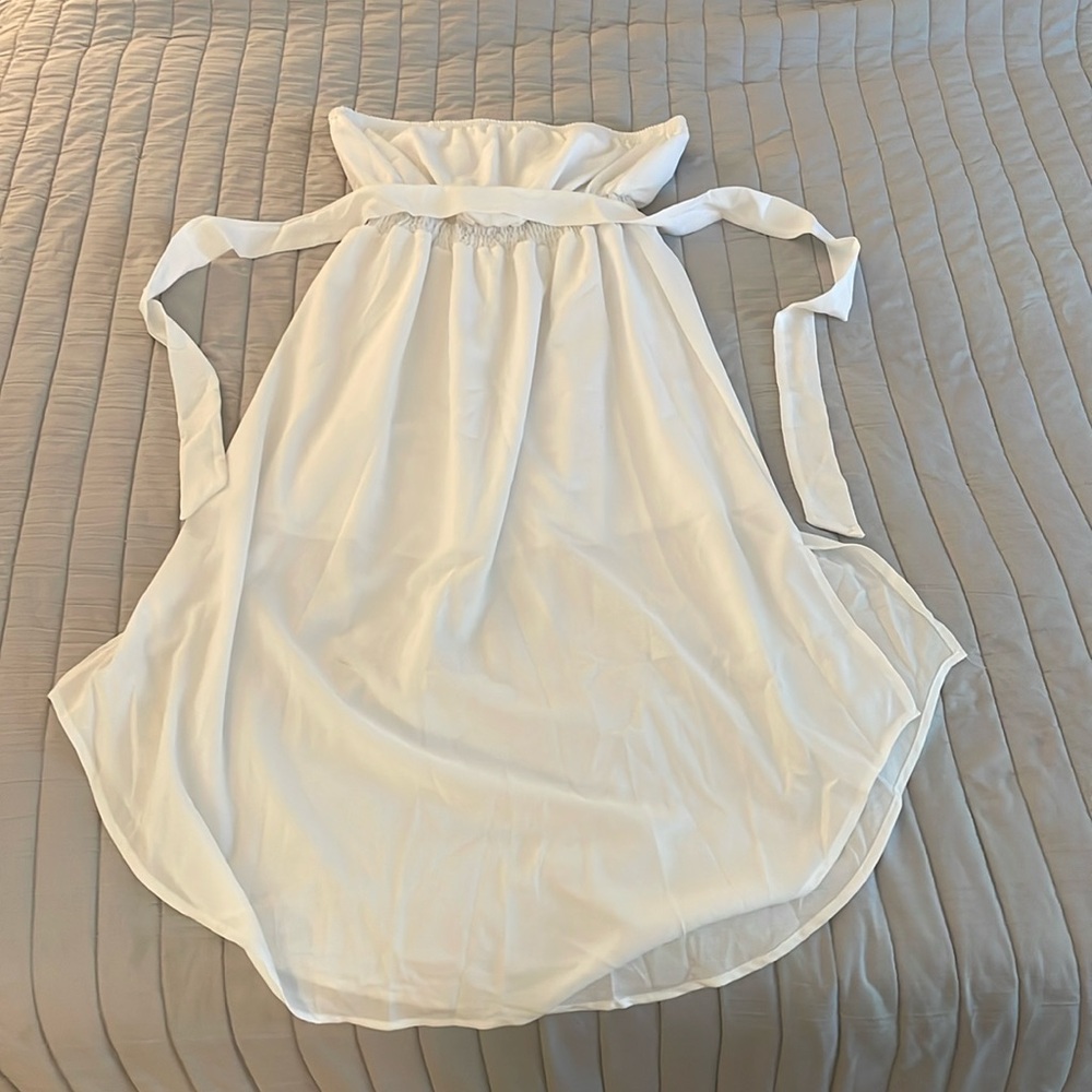 Strapless white dress